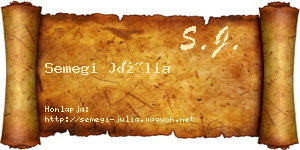 Semegi Júlia névjegykártya
